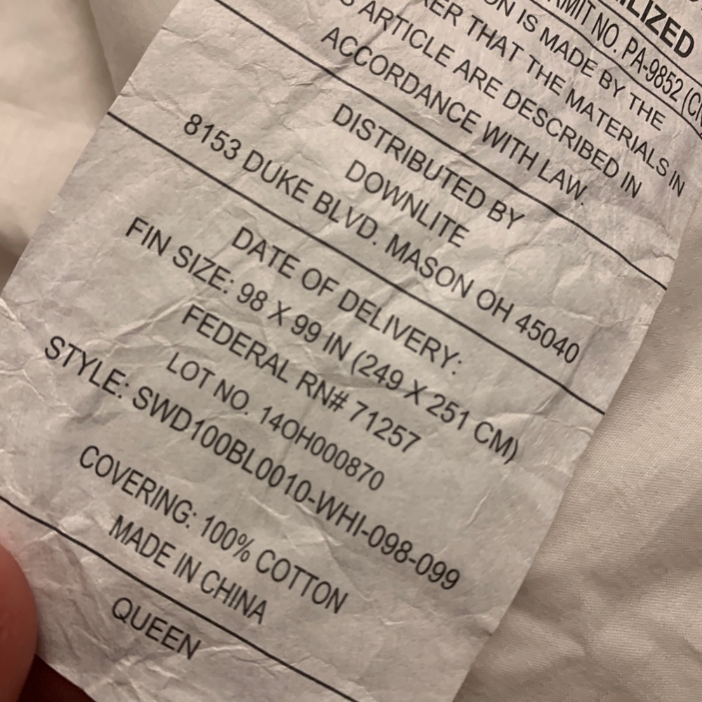 California King Down Comforter Insert